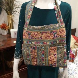 Bag Vintage Nonnie Floral Purse Double Strap Boho